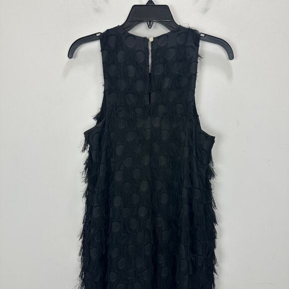 Anthropologie Roxie Textured Fringe Mini Dress Black Party Cocktail US 8 NWT - Picture 8 of 12